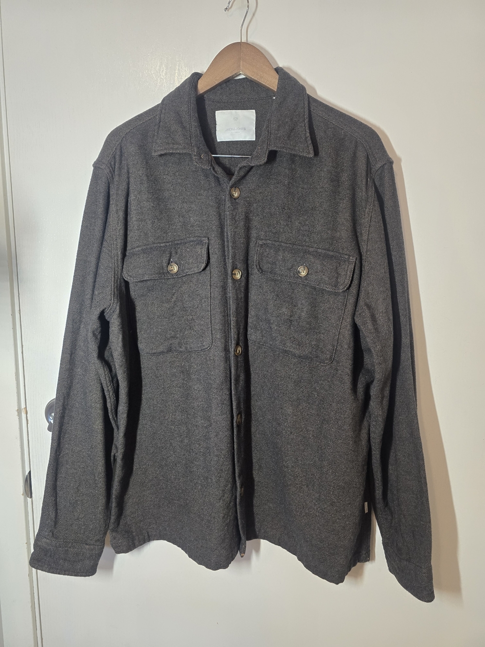 Jack and Jones Dark Brown  Button-Down Casual Shirt Jacket